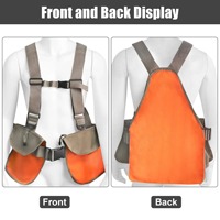 Gilet de chasse réglable avec sac à dos et pochette pour gibier, gilet de chasse tactique respirant avec sangles de poitrine et de taille, et poches pour équipement
