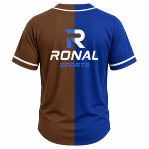 เสื้อเบสบอลผู้ชายแฟชั่นใหม่ราคาถูก OEM คุณภาพเยี่ยม รับสกรีนโลโก้/สีตามสั่ง ขายดีอันดับต้นๆ ผลิตจากโพลีเอสเตอร์ 100% - Product Image 2