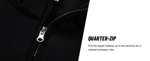 Men's Grey Quarter <b>Zip</b> <b>Hooded</b> Sweatshirt Fleece Casual Autumn Wear Regular Fit Solid Color Pocket Design - Product Image 6