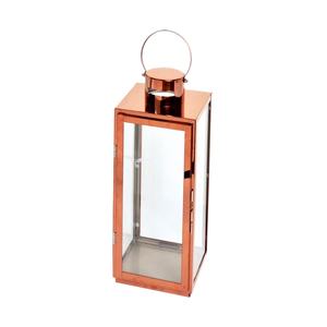 Linterna de Metal de lujo con acabado personalizado, portavelas de lujo hecho a mano, linterna decorativa chapada en cobre de acero inoxidable - Product Image 1