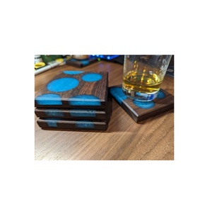 Premium Quality <b>Epoxy</b> <b>Resin</b> Wood Coaster With Holder Manufacturer From Indian Handmade for Drink Coffee Tea Cup Coaster Use - Product Image 2