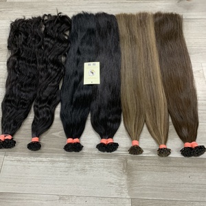 Meilleur prix kératine vierge italienne préliée Styles de boucles à pointe plate super doublement étirés Extensions de cheveux humains bruts - Product Image 3