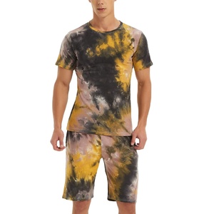 Men's Summer T-shirt Shorts <b>Set</b> 2-Piece Custom Casual Plus Size Breathable Quick Dry Terry Fabric Polyester/Cotton High Street - Product Image 2