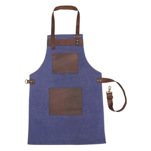 Tablier de luxe en toile cirée avec bretelles en cuir réglables, gilet professionnel de barman, logo, imperméable, robuste, pour personnel de bistrot - Product Image 1