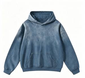 Sudadera con Capucha Extra Grande para Hombre, Color Marrón Sólido, Felpa Francesa, Estilo Casual para Otoño, Corte Regular, Diseño con Bolsillos, Tejido de Punto - Product Image 2
