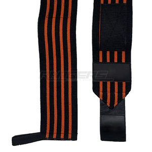 Bandes de maintien pour poignets de musculation en gros, noir et orange, sangles de soutien pour la force, logo personnalisé, OEM, bandes de fitness pour poignets - Product Image 4