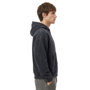 Sudaderas con capucha de algodón lavado para hombre, sudadera con capucha con cremallera, estilo urbano, personalizables, fabricación a granel - Product Image 5