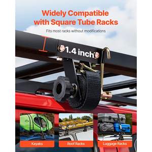 Heavy Duty Cargo Buckle Lock Strap 1.5 Wide X 7.4 ft Long Black <b>Ladder</b> Rack Ratchet Straps Double J-Hooks 4 Pack 500 Lbs - Product Image 4