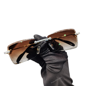 VVS Moissanite <b>Sunglasses</b> GRA Certified Rimless Stainless Steel Anti <b>Reflective</b> Bold Shine Luxury Eyewear Men - Product Image 1