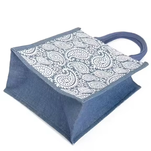 Bolsa de Yute No Tejida a Cuadros, Reutilizable, para Playa, Compras, Supermercado, Empaque Promocional, Tamaño Mediano, Tela Ecológica - Product Image 2