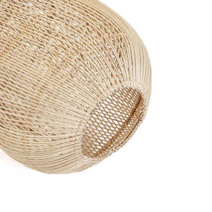 Abat-jour suspendu en rotin tressé, fait main, naturel, style scandinave bohème, pour plafonnier, éclairage et décoration de salle à manger - Product Image 3