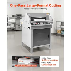 Taglierina Elettrica Professionale per Carta, Larghezza di Taglio 18,9 Pollici e Spessore di Taglio 1,97 Pollici, Modello 1 Hy - Product Image 2