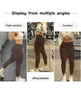 Women Tight Yoga Pant Scrunch Butt Leggings Butt Lifting <b>Tummy</b> <b>Control</b> High Waisted Solid Sports Workout Gym Running Compression - Product Image 6