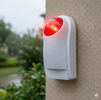 Sirène stroboscopique sans fil AG-security 120 dB pour extérieur, étanche, avec batterie de secours et lumière clignotante pour système de sécurité domestique