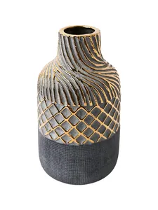 Contemporary Elegant Luxury Coastal Iron Flower Vase Eco-Friendly <b>Tabletop</b> Vase Premium Gold Matte Finish - Product Image 4