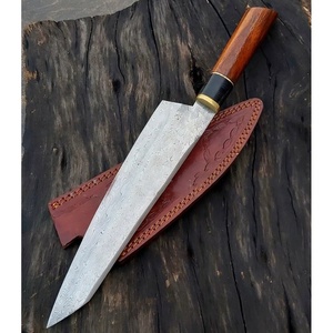 Cuchillo de Chef Personalizado Hecho a Mano Jexmoo con Hoja de Acero al Carbono de 8 Pulgadas, Mango de Madera y Funda de Cuero - Regalo para Chef - Product Image 4
