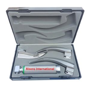 Kit de Laringoscopio Manual de Acero Inoxidable con Fibra Óptica LED Macintosh, 4 Palas, Mango, Instrumento Médico para Intubación, Set CE, Venta al por Mayor - Product Image 1