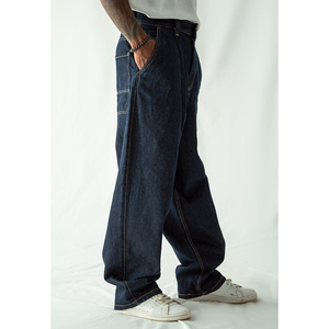 Vaqueros personalizados para hombre, estilo urbano, con botones laterales, vaqueros acampanados y apilados. - Product Image 4