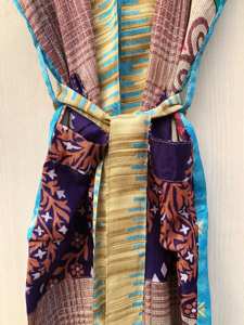 Robe Kimono en Soie Longue Exquise, Style Bohème, Respirante, Luxe, Légère, Longueur Genou, pour Femme - Product Image 6