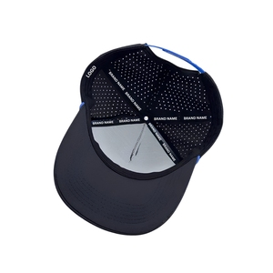 Custom PVC Rubber Patch Logo Performance Golf <b>Cap</b> With 5-Panel Waterproof Men Hat Laser Cut Holes <b>Snapback</b> Closure Multi Colors - Product Image 4