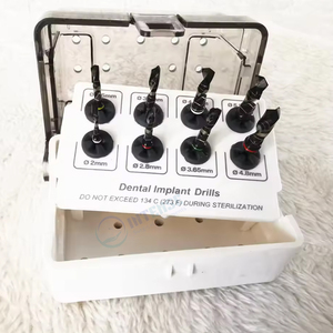ชุดดอกสว่านปลูกฝังฟันไฟฟ้าแบบกรวย 8 ชิ้น พรีเมียม เคลือบไทเทเนียมสีดำ สำหรับการเจาะกระดูก - Product Image 1