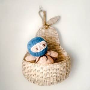 Lemon fruit shaped rattan <b>wall</b> <b>hanging</b> <b>basket</b> best selling baby room decor wicker natural <b>baskets</b> - Product Image 6