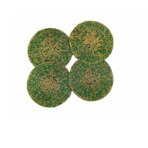 Hot Selling Round Handmade Glass <b>Beaded</b> <b>Coaster</b> Set of 4 <b>Beaded</b> Tea <b>Coaster</b> <b>Coasters</b> for Dinning Coffee & Kitchen Table - Product Image 5