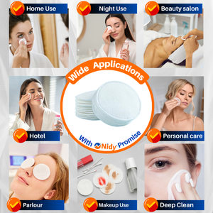 NIDY Tampons absorbants doux jetables non tissés pour spa, salon, bien-être, soins du visage, démaquillage, beauté, soins personnels - Product Image 6