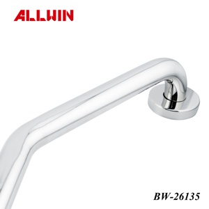Barra de Agarre Curva de Seguridad para Baño de Acero Inoxidable, 135 Grados, Montada en la Pared, Pulida - Product Image 3