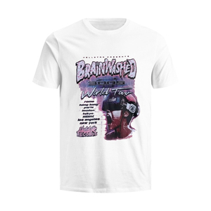 T-shirt unisexe à imprimé graphique abstrait, T-shirt ample pour homme, style streetwear américain, col rond, effet vieilli vintage - Product Image 5