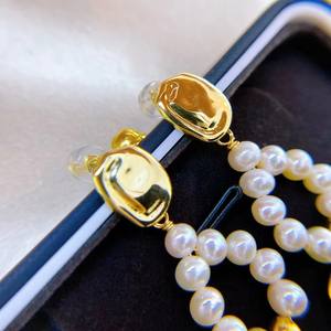 Xiaoxiang Fengyun Retro Elegant Freshwater Pearl Dangle <b>Earrings</b> Butterfly <b>Knot</b> Design with Color Preserving Material - Product Image 3