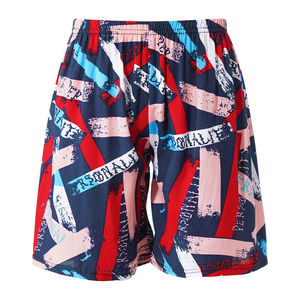 Shorts de bain imprimés pour hommes, taille mi-haute, avec cordon de serrage, en tissu maillé imperméable, séchage rapide, décontractés, coupe haute - Product Image 1