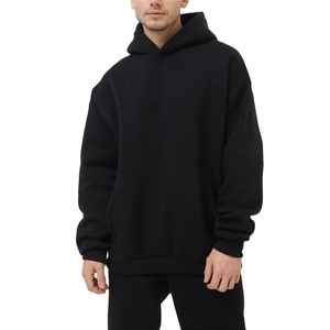 Custom Men's Hoodies Cotton Heavyweight Solid Color Pullover <b>Sweatshirt</b> for Gym Streetwear - Product Image 2