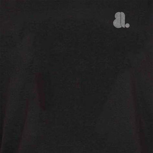 T-shirt à manches courtes pour homme, noir uni, col rond, avec bordure contrastée blanche, style décontracté, tissu jersey - Product Image 3