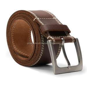 New Style Men's Fashion Leather Casual Belt with Alloy Pin Buckle Made in India for Spring and Summer for <b>Jeans</b> - Product Image 5