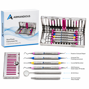 Kit d'instruments de façonnage et de finition de composite dentaire de qualité supérieure avec cassette d'examen 5 instruments OEM - Product Image 1