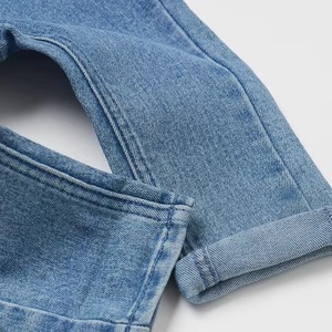 Jean en denim décontracté pour filles, coupe droite, avec nœuds en élasthanne, fermeture boutonnée, délavage à la pierre, design léger et durable, Bangladesh - Product Image 2