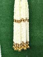 Guirlande de fleurs de jasmin de luxe en tissu, avec Ghungroo, pour décoration de mariage indien, Pooja de Ganesh, guirlandes de mariage islamiques