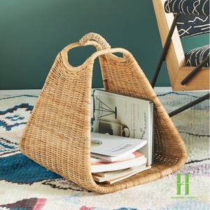 BEST SELLER Porte-revues en rotin, fait main, tissé, en osier naturel, porte-journaux, organisateur de rangement pour salon, décoration intérieure - Product Image 5