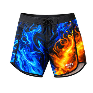 Custom Flame Graphic <b>Men</b> Surf Board Shorts Quick Dry Swim <b>Trunks</b> Sublimation Printed Beach Water Sports Shorts OEM ODM Supplier - Product Image 2