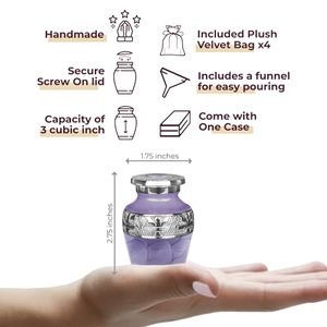 Executive Aluminum <b>Keepsake</b> <b>Memorial</b> Cremation Urn Ash Tribute Holder Featuring Artistic Premium Surface And Lid Design - Product Image 3