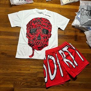 Conjunto de Dos Piezas de Verano con Logotipo Personalizado para Hombre, Camiseta y Pantalones Cortos, Estilo Urbano, Gráfico, Holgado y Extra Grande - Product Image 4