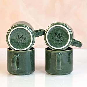 Forest Green New Bone China Ceramic Tea <b>Cups</b> <b>Set</b> of 4 - Product Image 3
