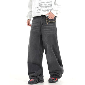 Mens Baggy <b>Jeans</b> Loose Fit Denim Pants Mid <b>Waist</b> Trousers Wide Leg Skater <b>Jeans</b> Casual Streetwear Fashion Denim Pants - Product Image 3