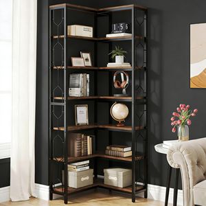 Libreria Angolare Industriale a Parete con Design ad Angolo - Product Image 3