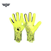 Guantes de Portero de Fútbol Empire Trend, Unisex, Amarillo Neón, PU Transpirable, Impresión en Pantalla, Cierre con Cordones, Dedos Completos