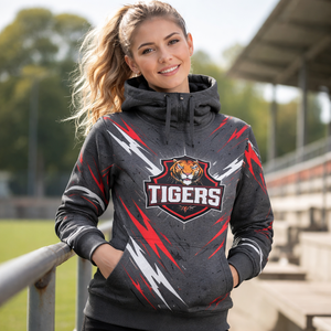 Sudadera con Capucha de Invierno para Mujer con Estampado Frontal y Cuello Alto - 100% Algodón Polar Ecológico, Logotipo Personalizado, OEM, Venta al por Mayor - Product Image 6