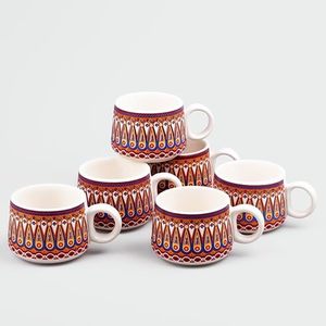 ชุดถ้วยชาเซรามิกพิมพ์ลายศิลปะราชสถาน 4 ใบ - Product Image 1