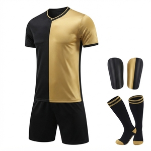 Wholesale In-Stock Youth <b>Soccer</b> Team Kit Custom Printed Logo Number V-neck Mesh Short Sleeve 100% Polyester Quick Dry Jersey - Product Image 2