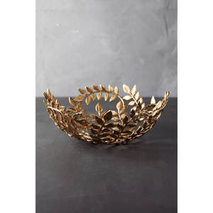 Leaves Designer High Grade Gold Plated Premium Quality Metal Made Home Hotel Luxury Table Centerpiece Food Serving Bowls Supply - Product Image 1